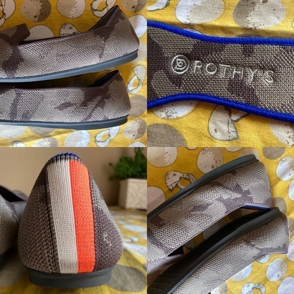 Rothy’s mink gray camo loafer flats size 9